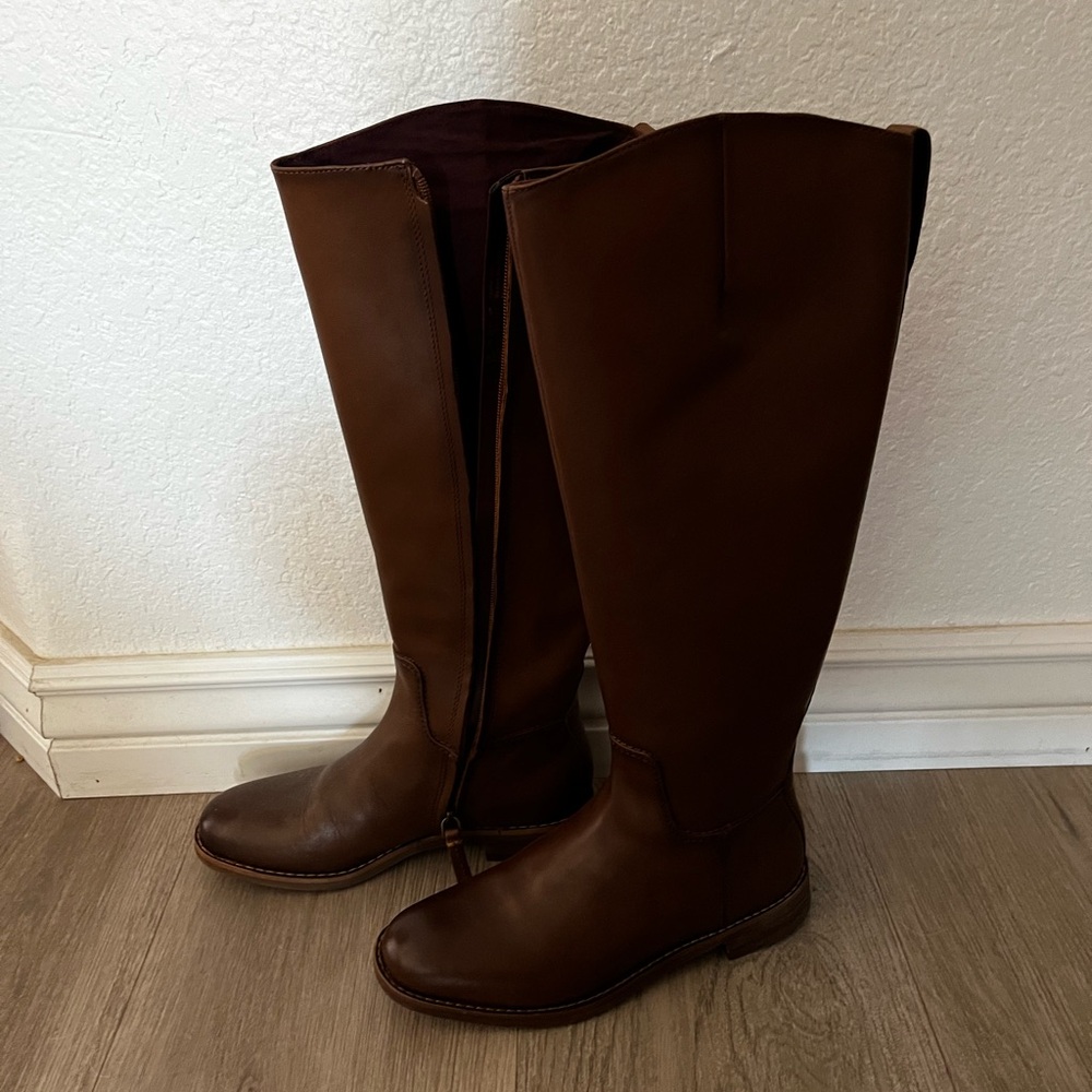 Franco Sarto Brown Over the Knee Boots Leather Classic